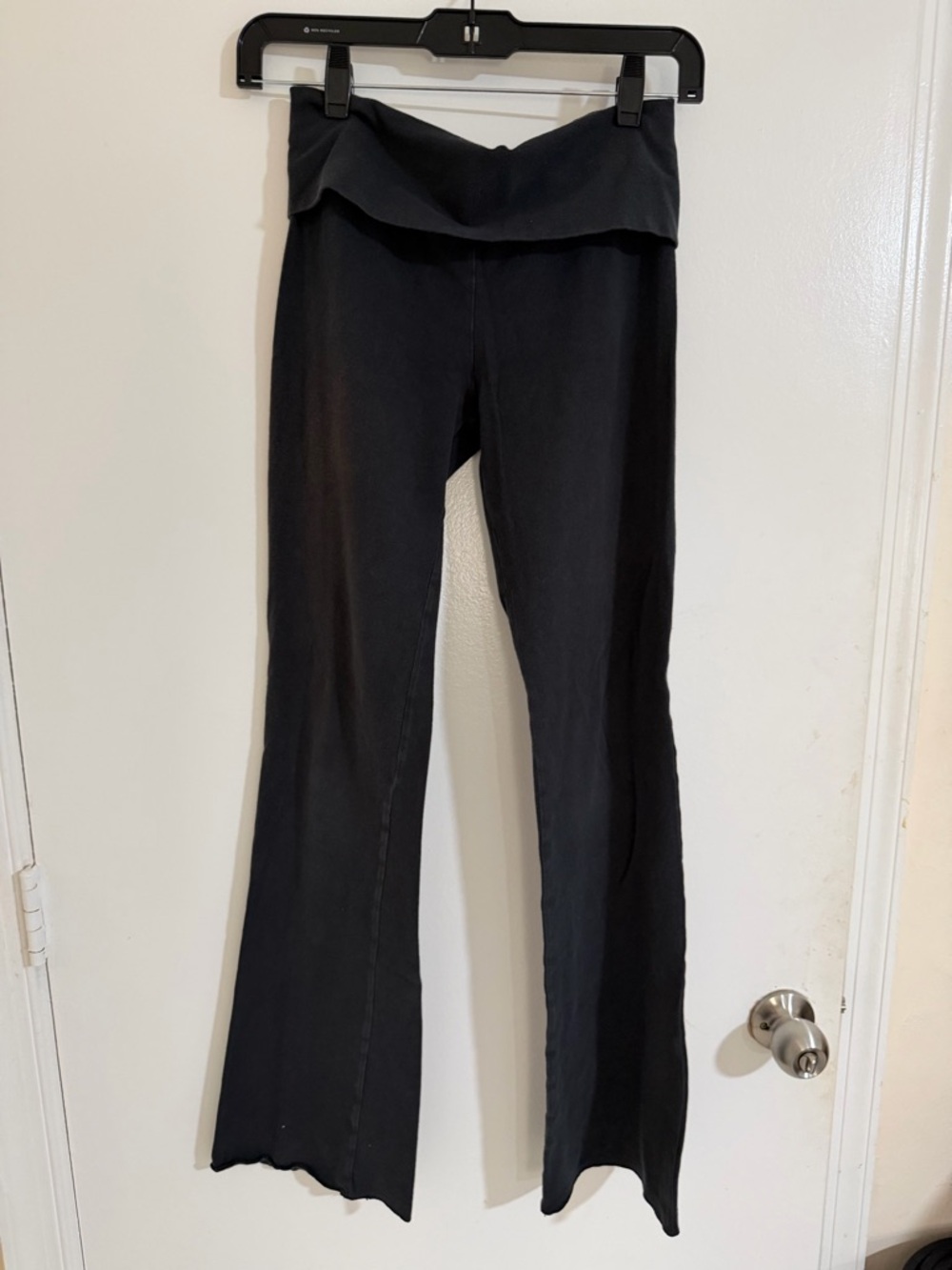 SKIMS Black Fold-Over Waist Flare Pants